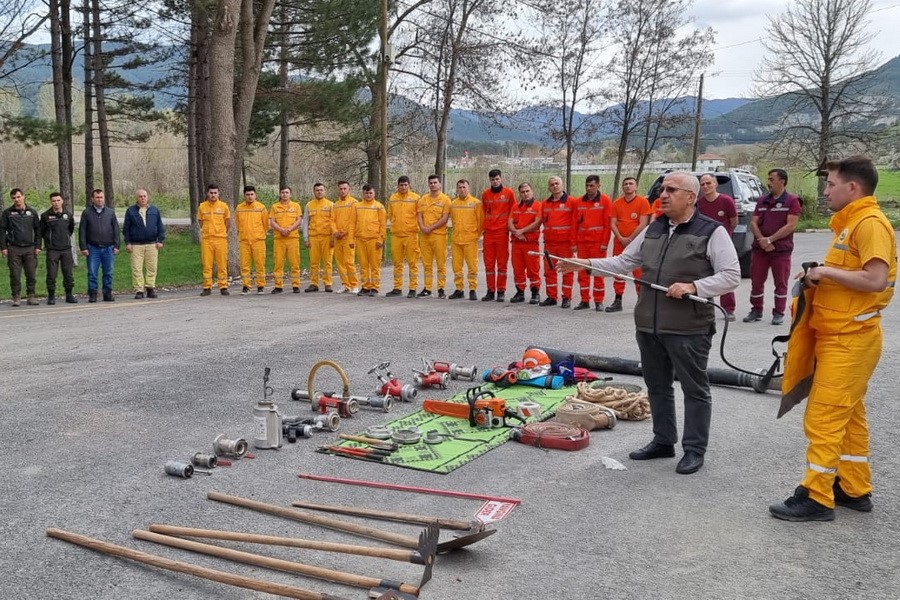 Mudurnu Orman İşletme Müdürlüğün'de orman yangınlarına karşı tatbikat yapıldı2