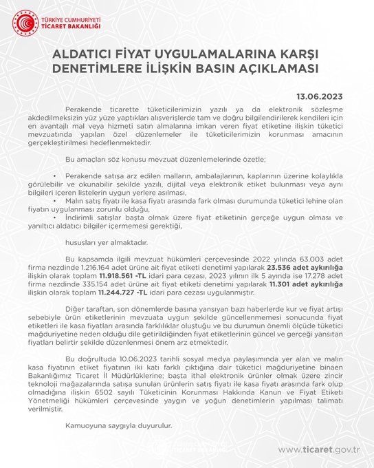 Ticaret Bakanlığı aldatıcı fiyatlara cezayı kesti-1