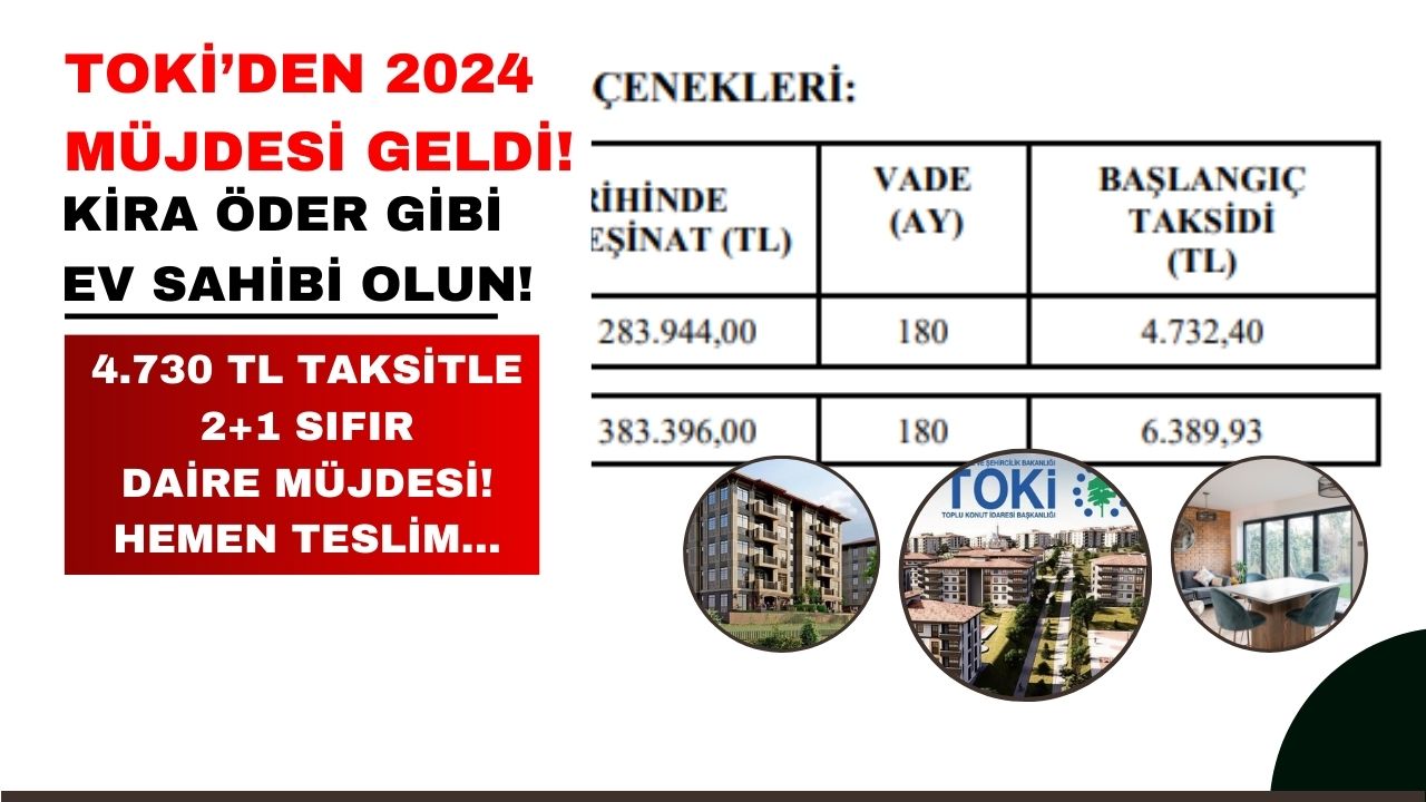 Toki̇ Kiranın Bile Yarısına Aylık 4 Bin 730 Tl Taksitle 2+1 Sıfır Daire Sahibi Yapıyor