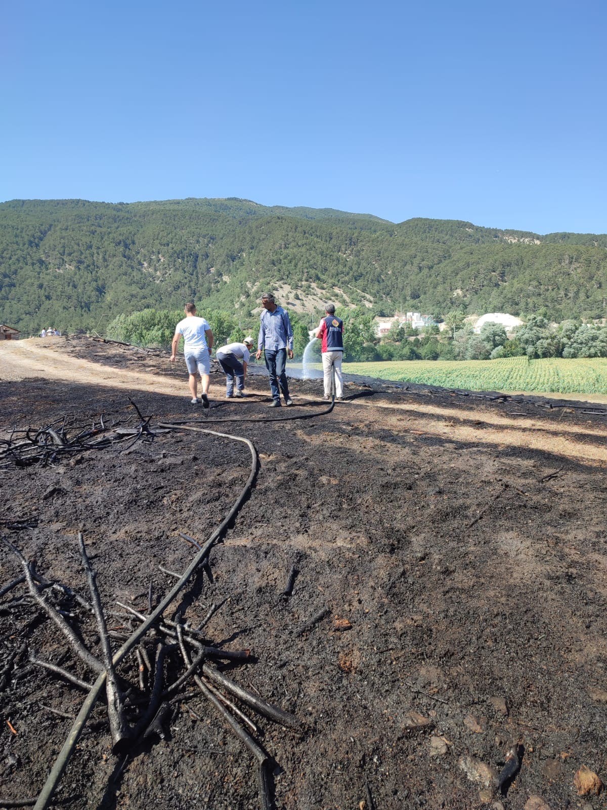 Bolu’da Otluk Arazide Çıkan Yangın Söndürüldü (2)