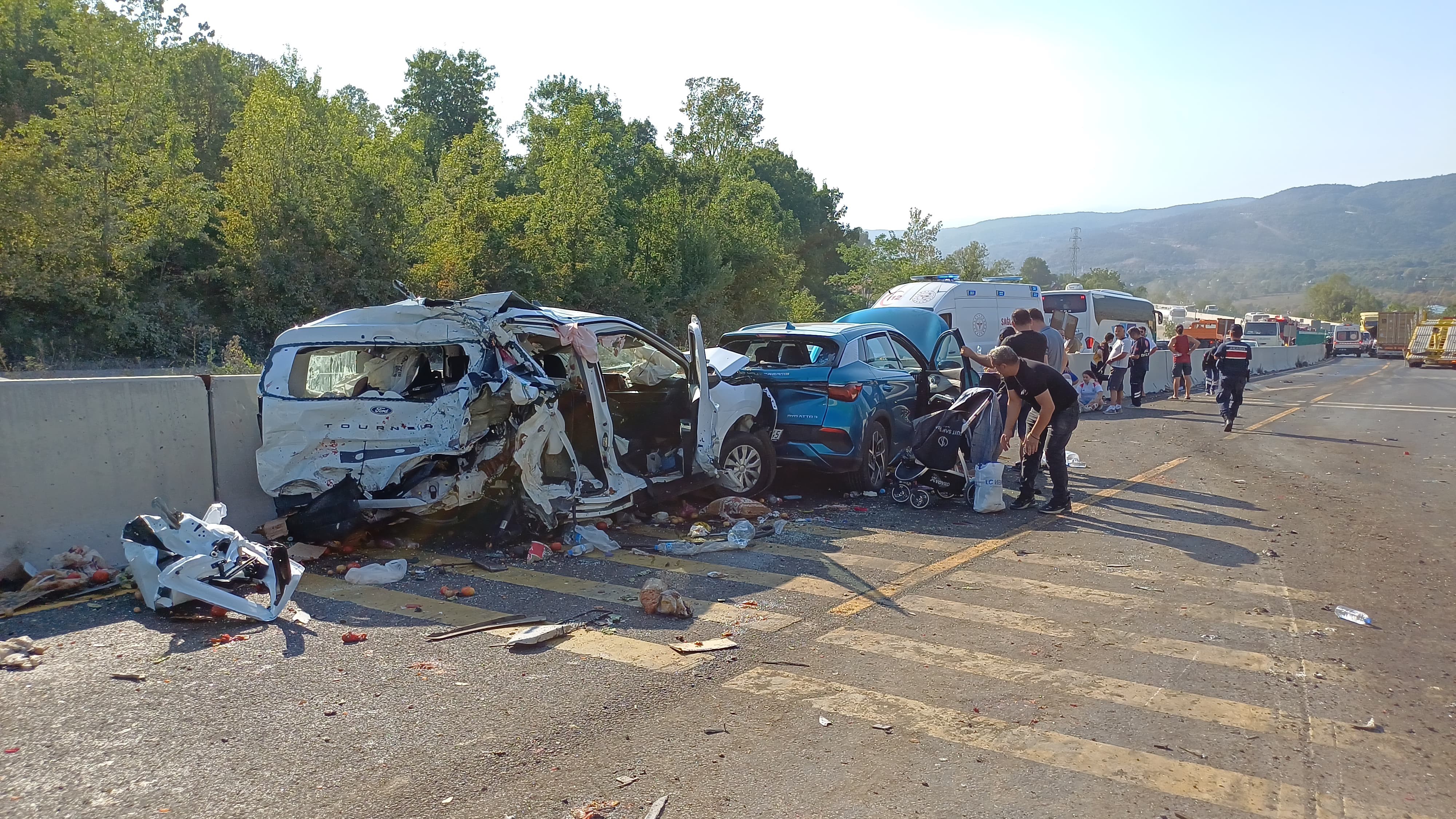 Bolu Dağı'nda Feci Kaza Tır Sürücüsü Yanarak Can Verdi, 7 Kişi Yaralandı (8)