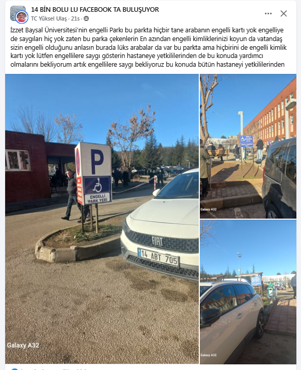 Bolu Abant İzzet Baysal Tıp Fakültesi'nde Engelli Otoparkı Çilesi (1)-1