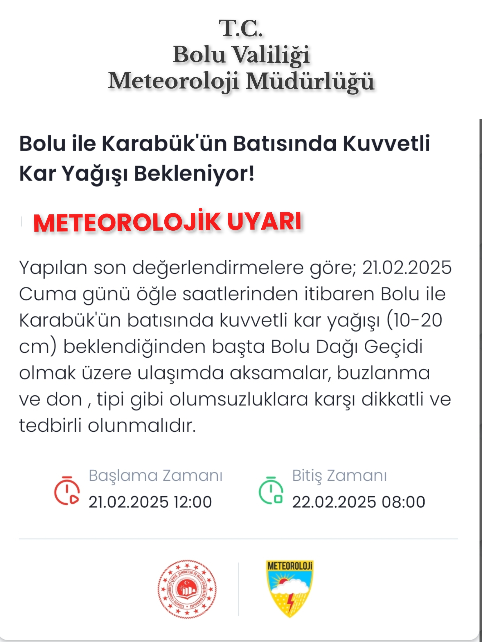 Meteorolojik Uyari