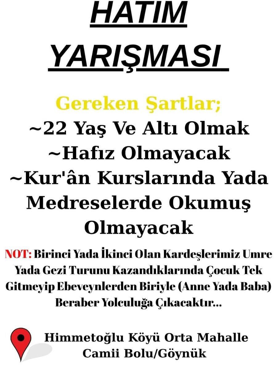 Himmetoğlu’nda Kur’an I Kerim’i Güzel Okuyan Gençler Ödüllerle Buluşturulacak (3)