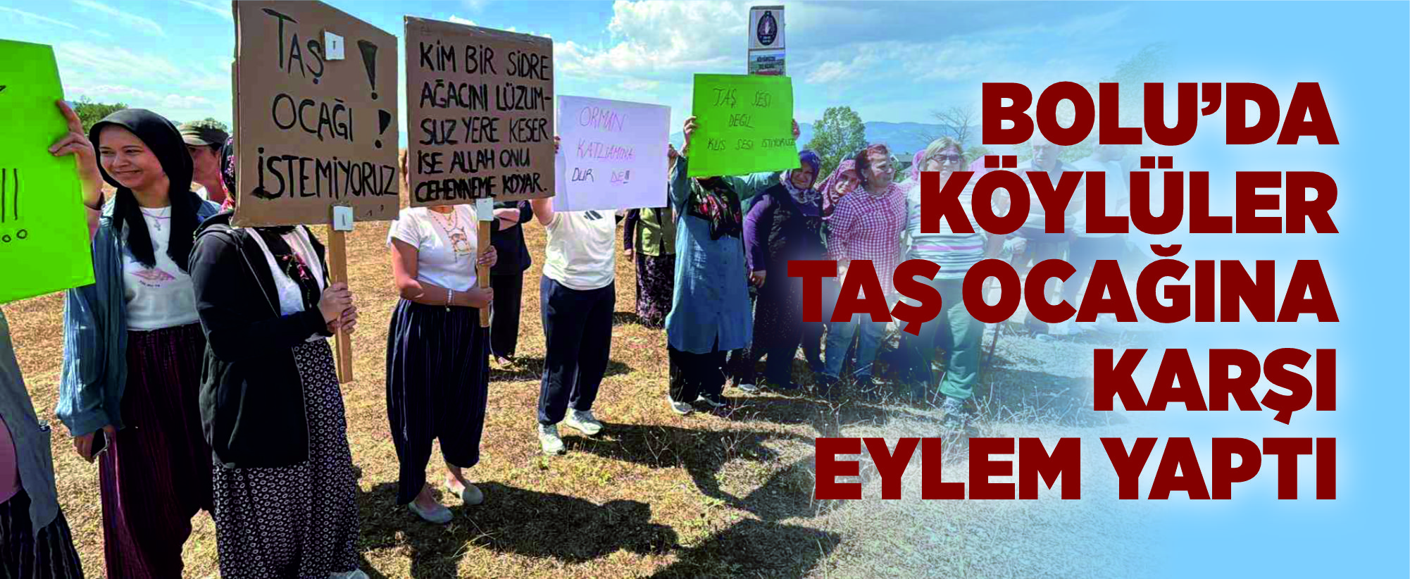 Bolu’da köylüler taş ocağına karşı eylem yaptı