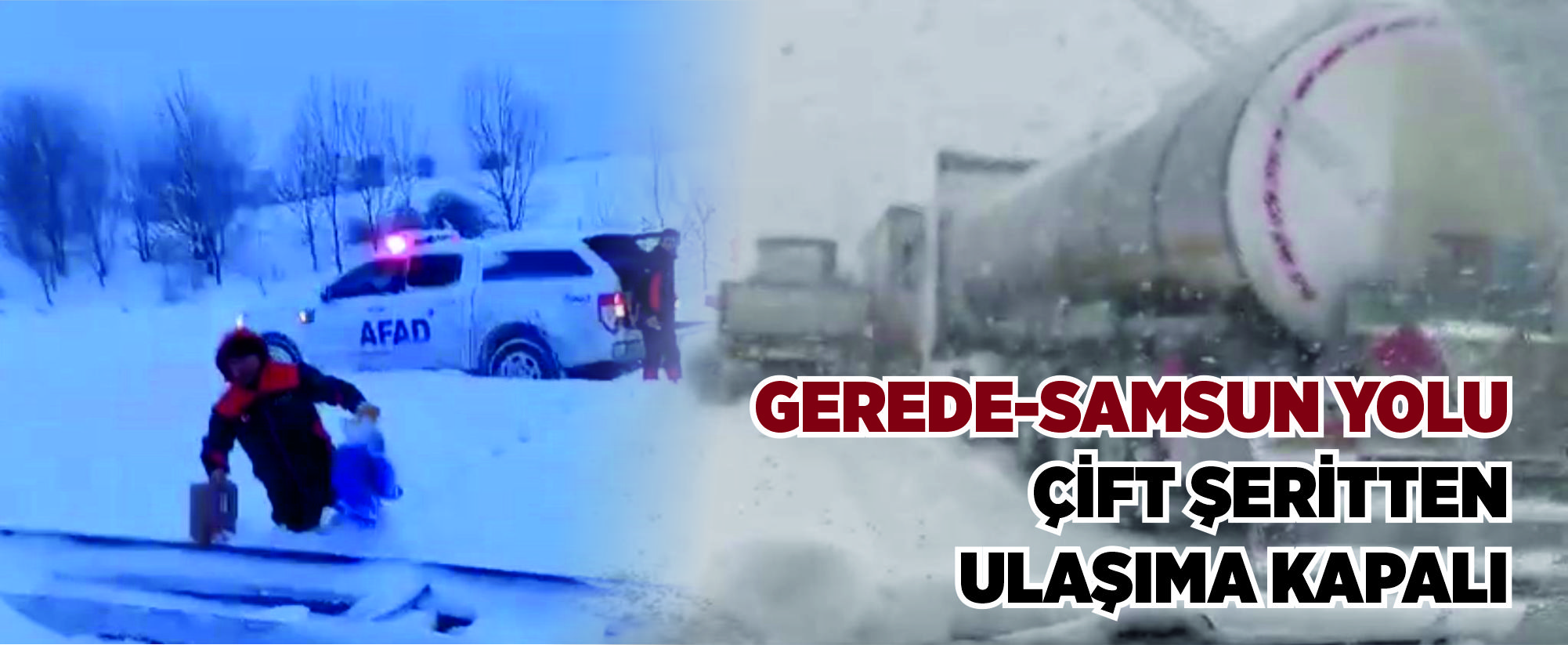 Bolu’da Gerede-Samsun yolu çift şeritten ulaşıma kapalı