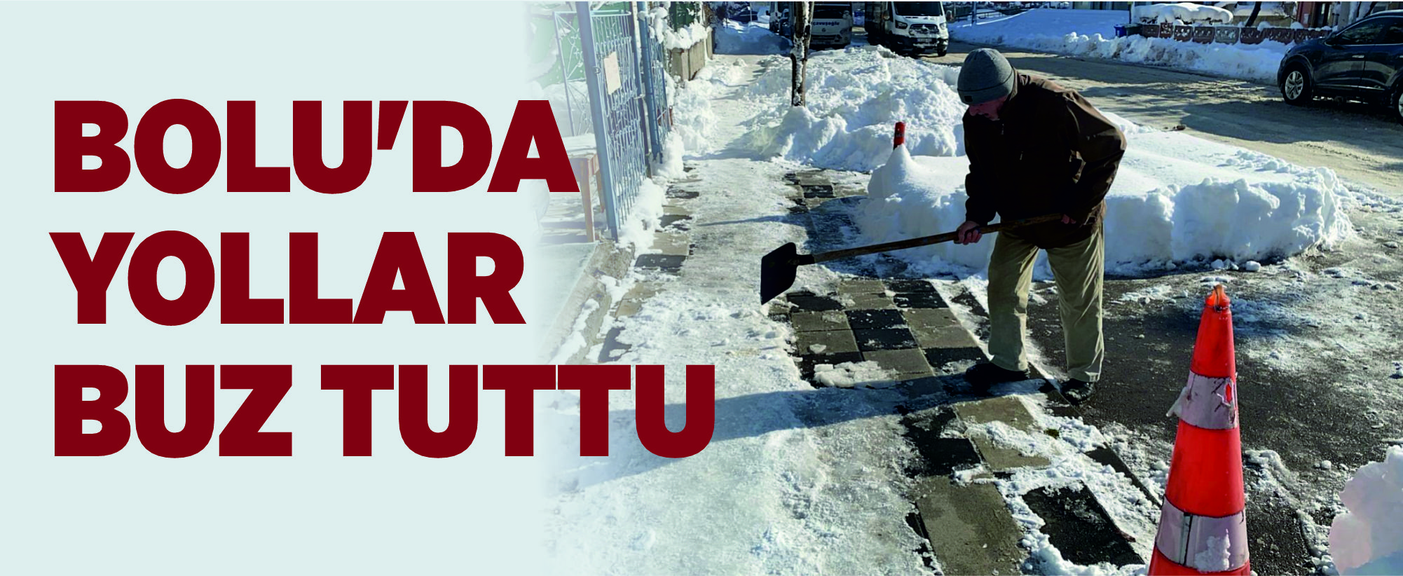 Bolu'da yollar buz tuttu, vatandaşlar zor anlar yaşadı