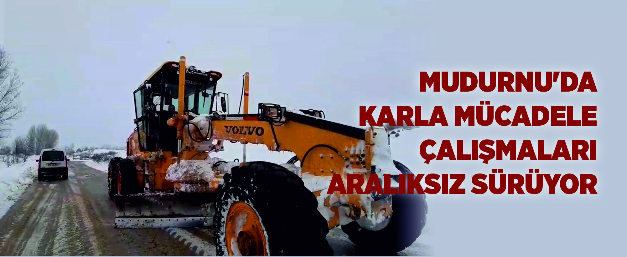 Mudurnu'da karla mücadele çalışmaları aralıksız sürüyor