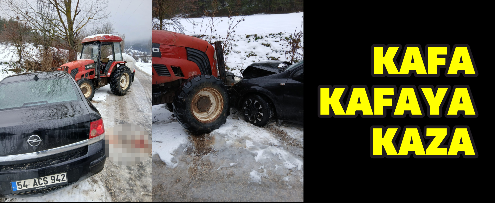 Bolu’da traktör ile otomobil kafa kafaya çarpıştı: 1 yaralı