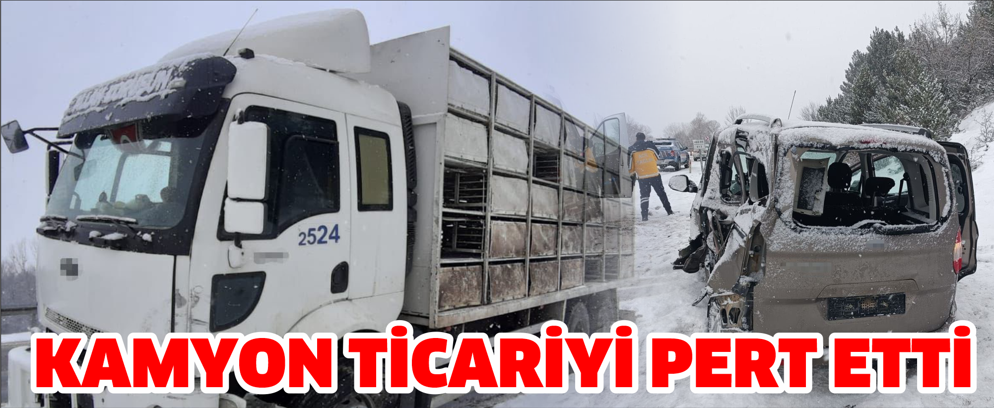 Bolu'da kamyon ile hafif ticari araç çarpıştı: 2 yaralı