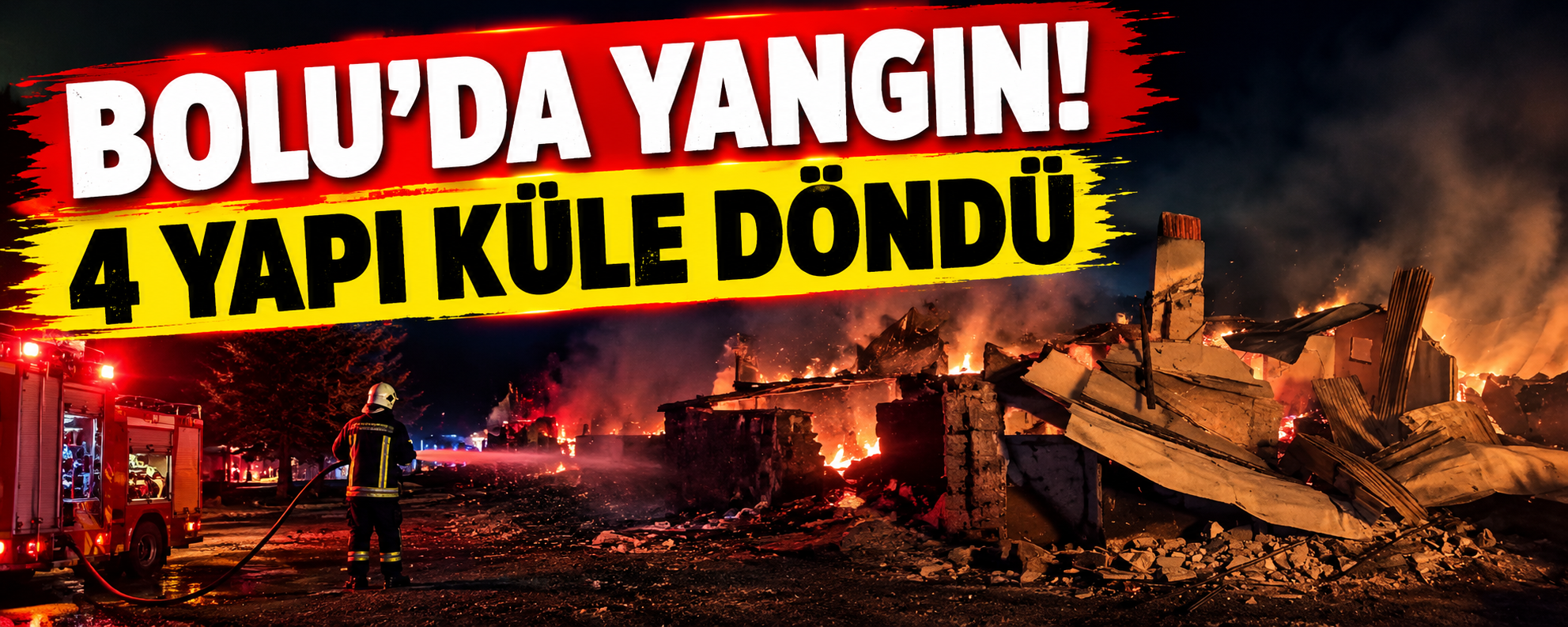 Bolu’da yangın! 4 yapı küle döndü