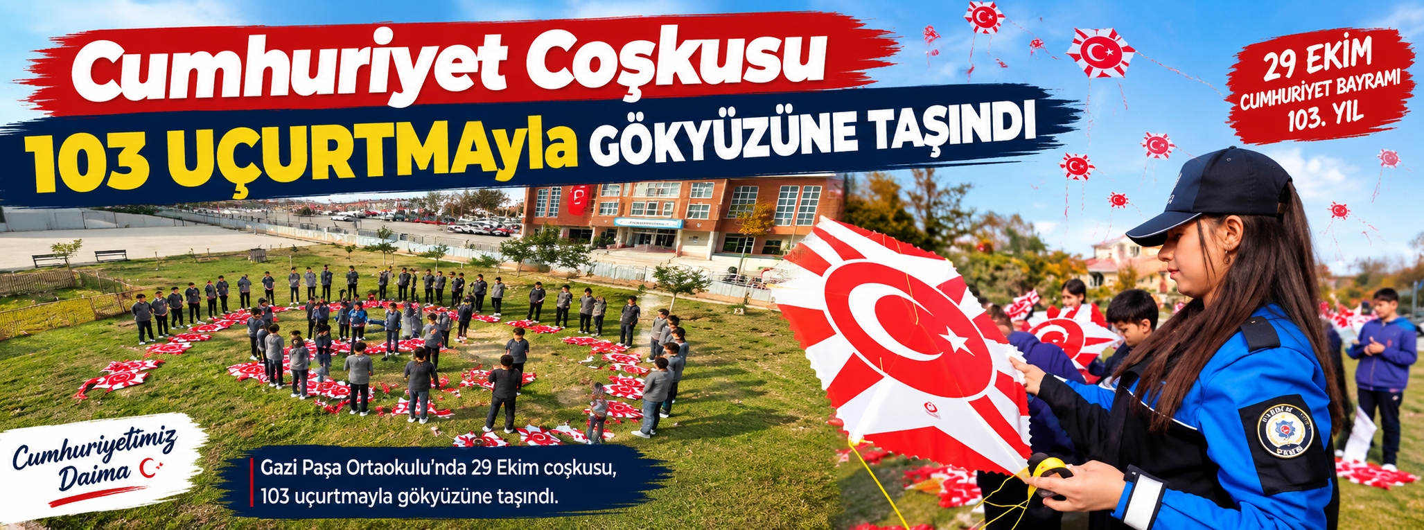 Cumhuriyet Coşkusu 103 Uçurtmayla Gökyüzüne Taşındı