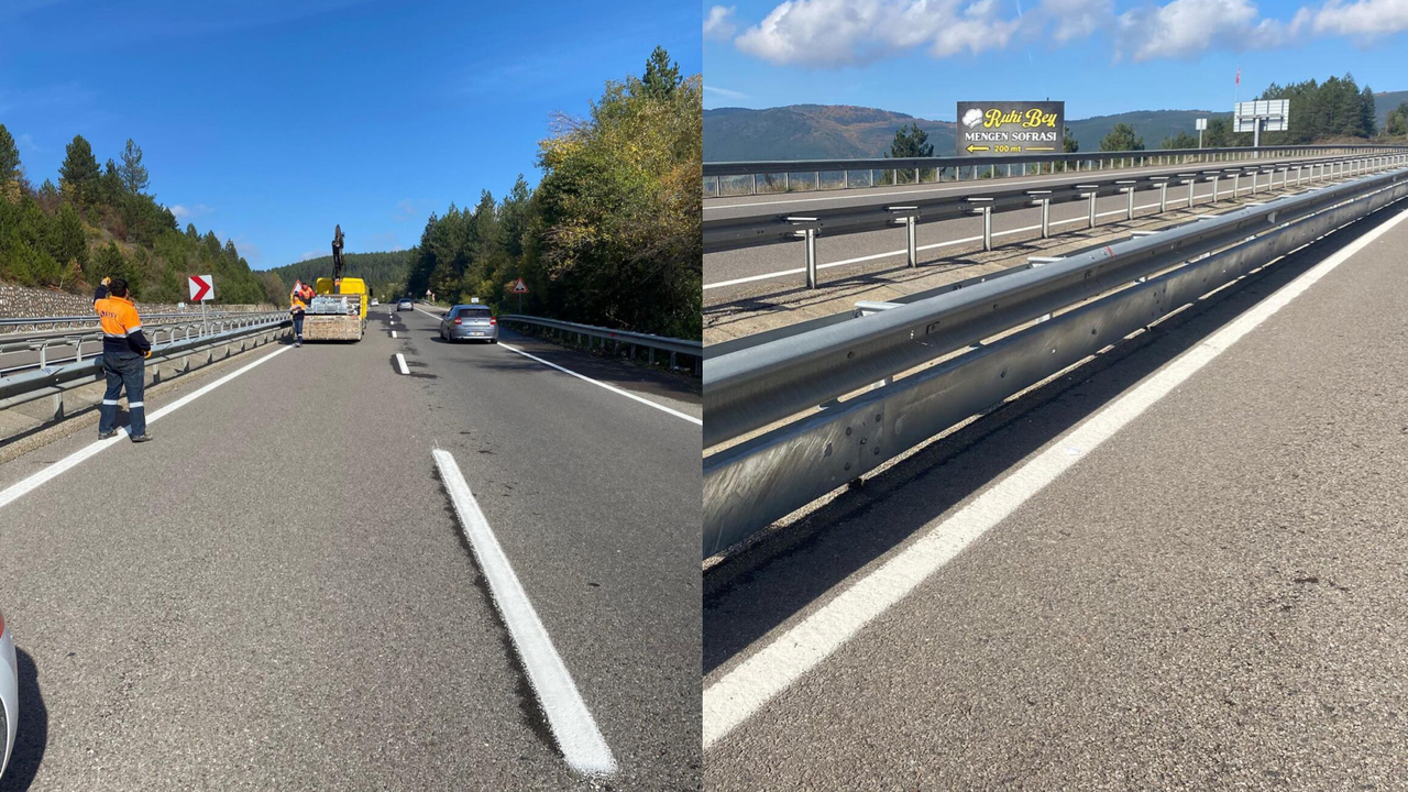 Zonguldak-Mengen-Yeniçağa Yolunda “Motorcu Dostu Bariyer” Çalışmaları Başladı