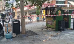 İzzet Baysal Caddesi'nde korkutan yangın! Cadde ortasında cayır cayır yandı