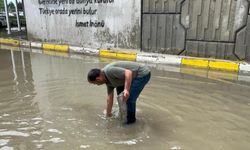 Bolu’da altgeçitler göle döndü: Suyun içinde dakikalarca plakasını aradı