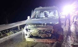 Bolu’da bariyerlere çarpan hafif ticari araç sürücüsü yaralandı