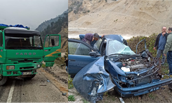 KAMYONLA OTOMOBİL ÇARPIŞTI: 1 ÖLÜ, 1 YARALI