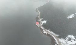 Abant beyaz gelinliğini giydi