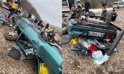 Bolu'da otomobil takla attı, 4 kişi yaralandı