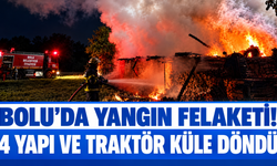 Bolu’da yangın felaketi! 4 yapı ve traktör küle döndü