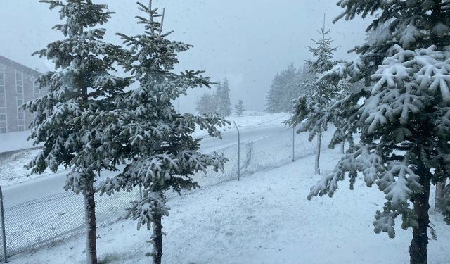 Bolu merkezde Yağmur, Kartalkaya'da kar var!