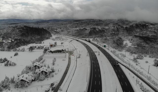 TEM'in Bolu Dağı Tüneli geçişi havadan görüntülendi