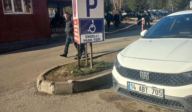 Bolu Abant İzzet Baysal Tıp Fakültesi'nde Engelli Otoparkı çilesi