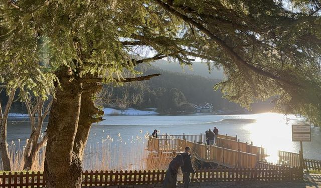 Gölcük Tabiat Parkı, buz tuttu: Ortaya güzel görüntüler çıktı