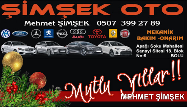 ŞİMŞEK OTO – MEHMET ŞİMŞEK / YENİYIL KUTLAMA MESAJI