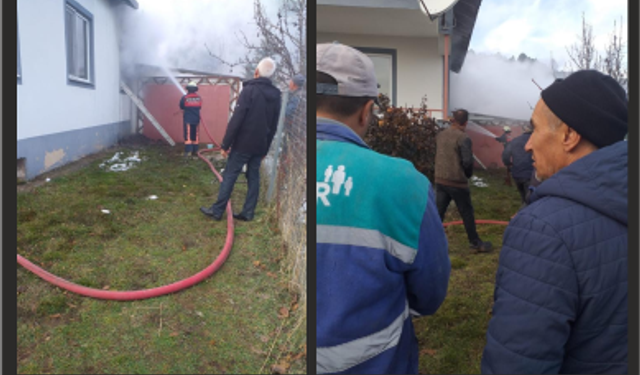 Yatak odasında çıkan yangınla az kalsın evi yanıyordu