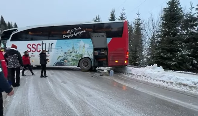 Kartalkaya Yolunda Zincir Takma Krizi: Yol Kapanınca Otobüs Kaydı