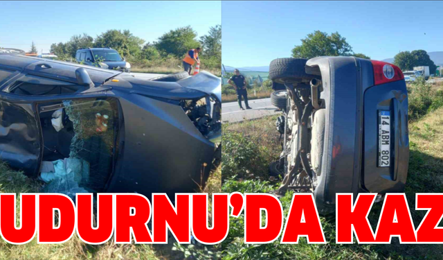 Bolu’da otomobil takla attı: Sürücü yara almadan kurtuldu