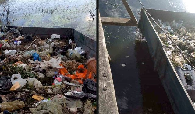 Muhtardan örnek davranış: Çubuk Gölü’nü kendi traktörüyle temizledi