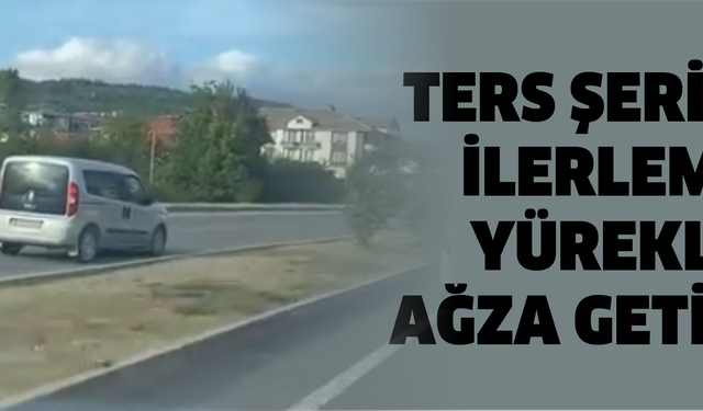 Bolu’nun Mengen ilçesinde ters şeritte tehlikeli yolculuk