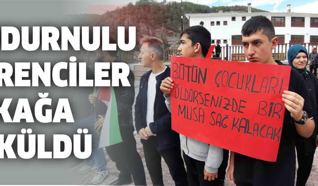 Lise öğrencileri Gazze için yürüdü