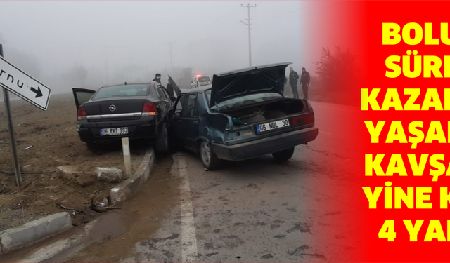 Bolu’da sürekli kazaların yaşandığı kavşakta yine kaza: 4 yaralı