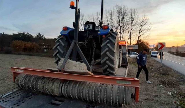 Bolu’da tarım aletinin altında kalan çiftçi ağır yaralandı