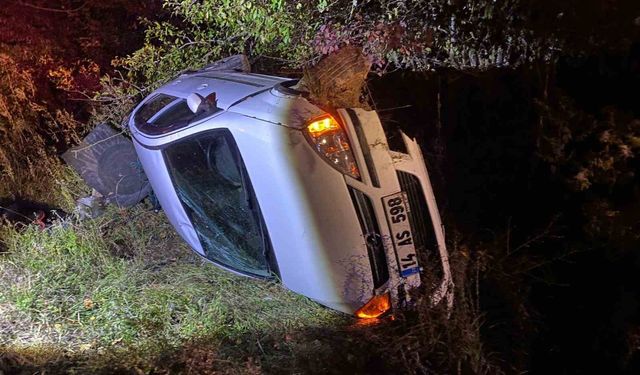 Bolu’da otomobil takla attı: Yaralı sürücü ehliyetsiz çıktı