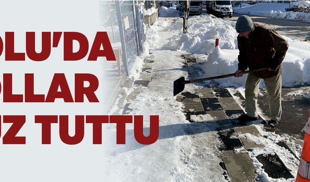 Bolu'da yollar buz tuttu, vatandaşlar zor anlar yaşadı