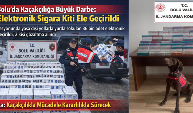 Bolu’da Kaçakçılığa Büyük Darbe: 36 Bin Elektronik Sigara Kiti Ele Geçirildi