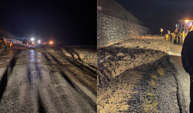 Bolu'da yol heyelan nedeniyle ulaşıma kapandı