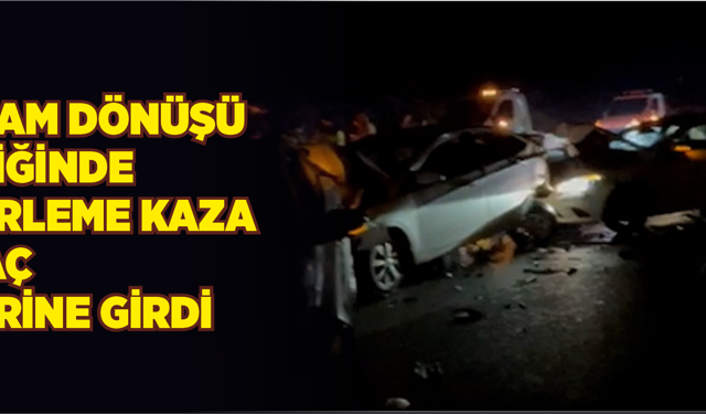 Bayram dönüşü trafiğinde zincirleme kaza: 5 araç birbirine girdi
