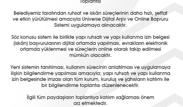 Bolu Belediyesi ruhsat ve iskân süreçlerini dijital ortama taşıyor