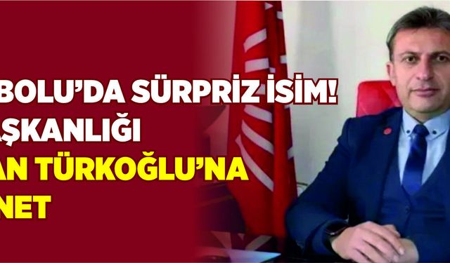 CHP Bolu’da Sürpriz İsim! İl Başkanlığı Ersan Türkoğlu’na Emanet