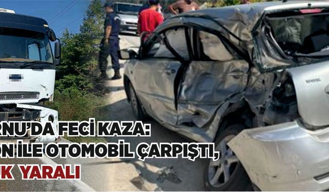 Mudurnu’da Feci Kaza: Kamyon ile Otomobil Çarpıştı, 3 Çocuk  Yaralı