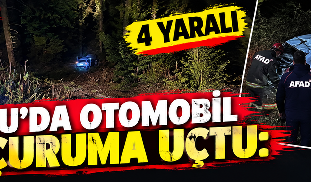 Otomobil uçuruma uçtu: 4 yaralı