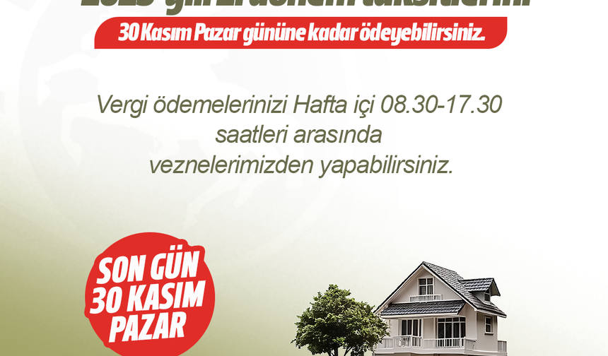 Emlak Vergisi’nde Son Gün: 30 Kasım