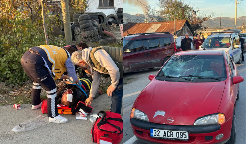 Mudurnu’da otomobil yayaya çarptı