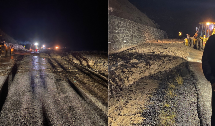 Bolu'da yol heyelan nedeniyle ulaşıma kapandı